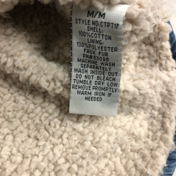 Practical Denim light blue stonewashed warm lining Women’s shirt front opening - Picture 7 of 9